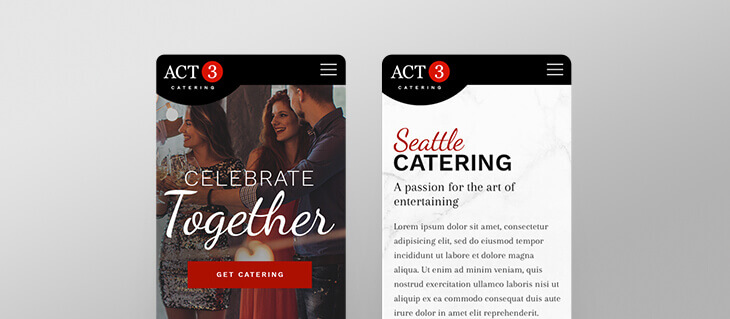 efelle creative Serves Up an Appetizing Website for ACT 3 Catering