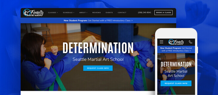 New Website for Seattle-Based Family Black Belt Academy Is Full of Kick
