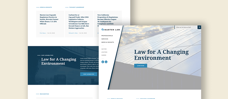 Website Design for Environmental Lawyers at Marten Law