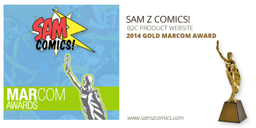 SamZComics, Tacoma - Gold Website Design Award