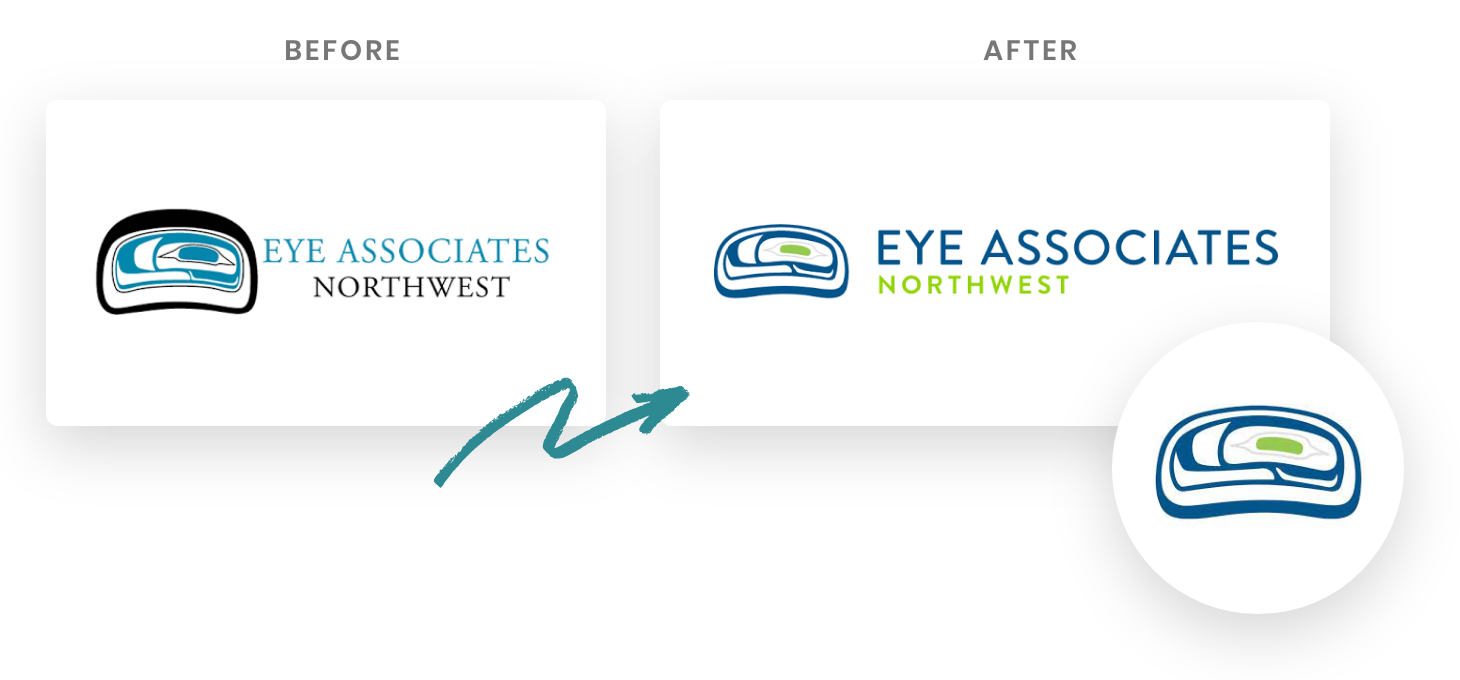 Logo refresh design for eye care company